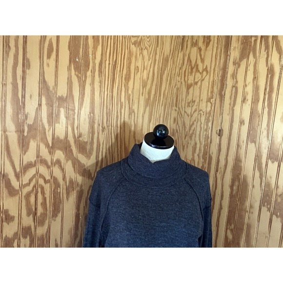 We The Free People Pullover Open Back Dark Gray Thermal High Neck Size L Blouse - Picture 3 of 7